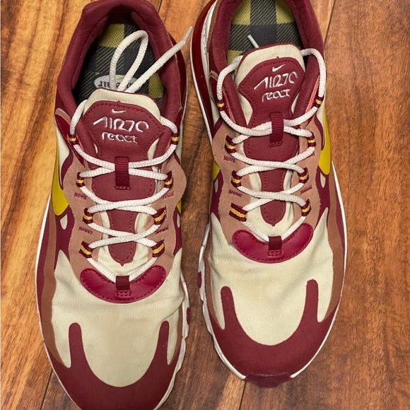 Nike Air Max 270 React Noble Red-Dark Sulfur - Picture 7 of 11